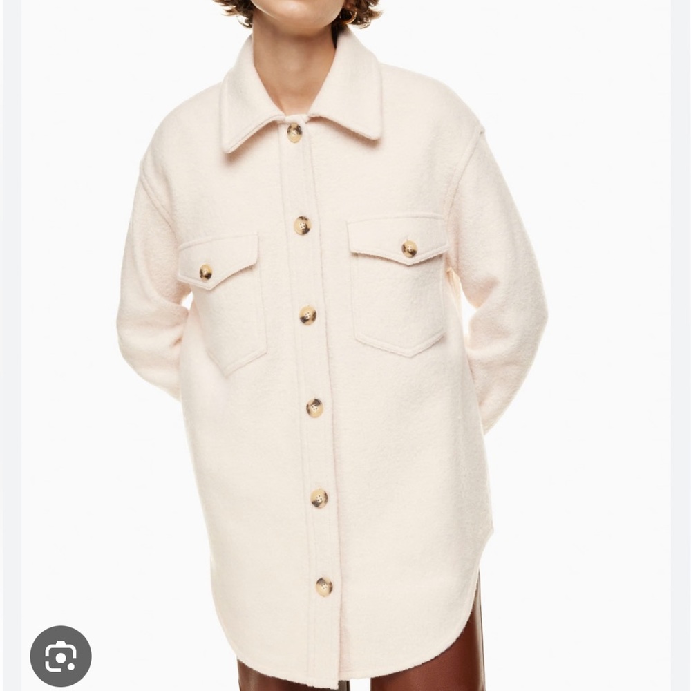 Wilfred Free Ganna in heather light oatmeal shirt jacket